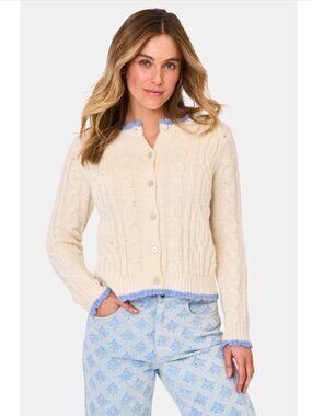 NEW Roller Rabbit Rosella Cable Knit Cardigan